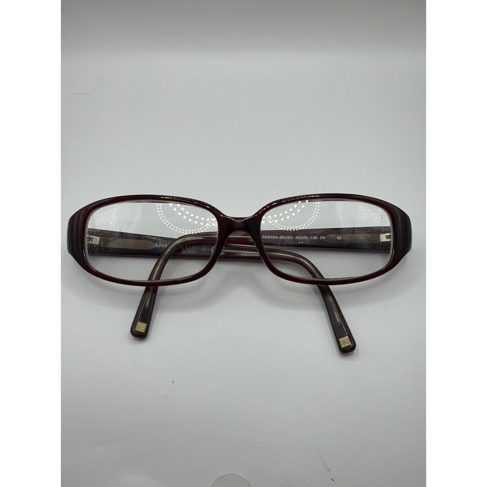 Anne‎ Klein Eyeglasses Women 52-15-130 Burgundy AK3154 Oval Frames Only